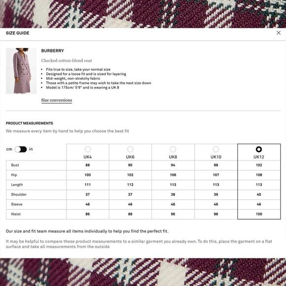 $3,490 BURBERRY NWT Authentic Purple Plaid Stripe Jacket Trench Coat – Size 10 - Picture 13 of 16